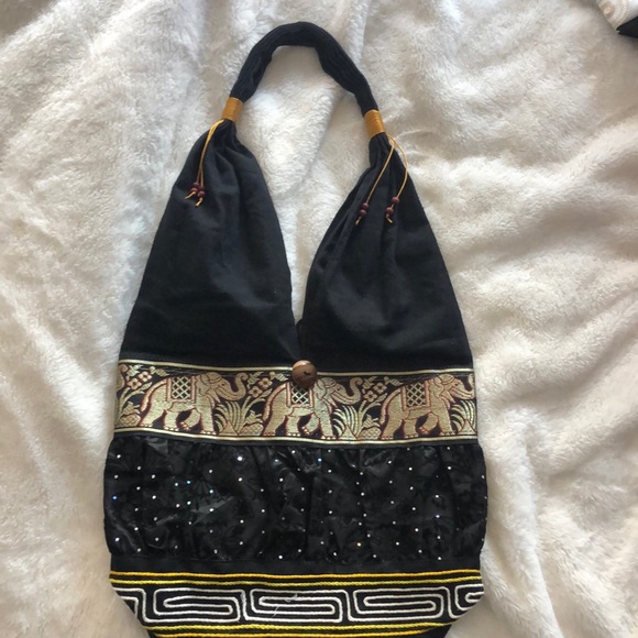💜💜Hand stitched bohemian shoulder bag from India - Picture 1 of 2